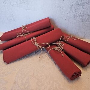 Set Of 6 Vista Textiles Table Runners, 42"×15", Earthy Red, Brand New